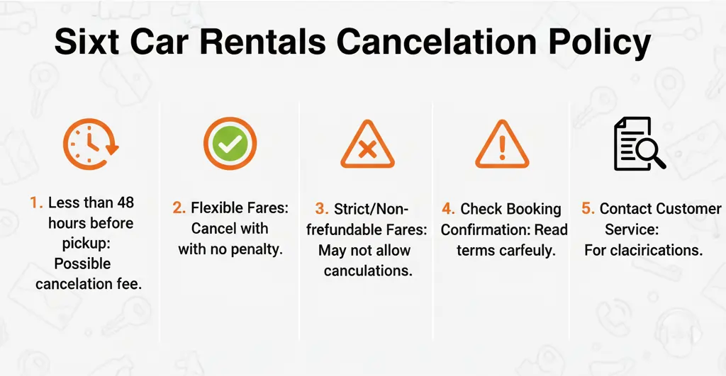 SIXT Car Rentals Cancellation Policy