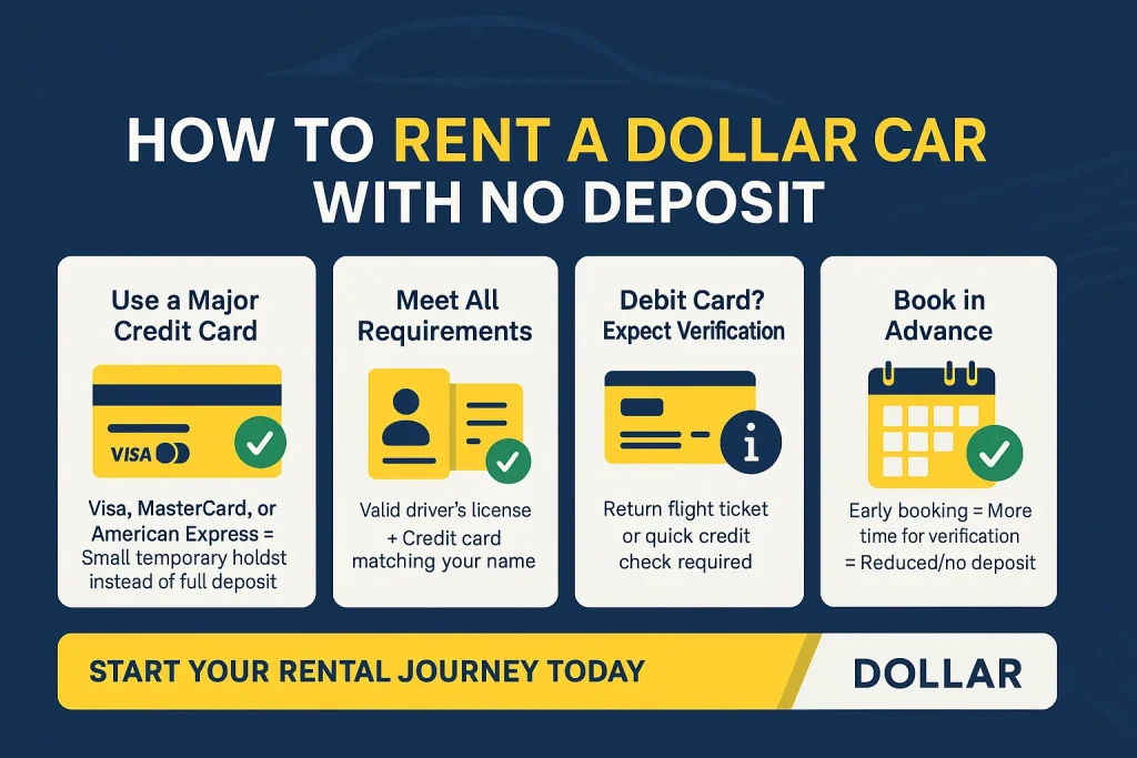 how to rent a dollar car withouth no deposits