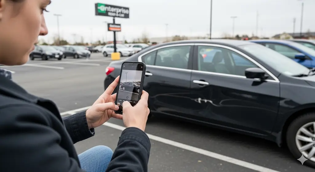 Reporting the Damage Immediately of a Rental Car from Enterprise