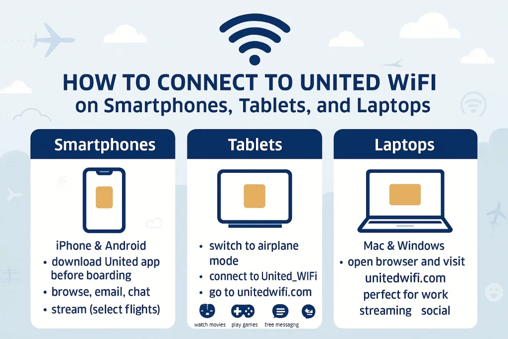 how to access united airlines wifi