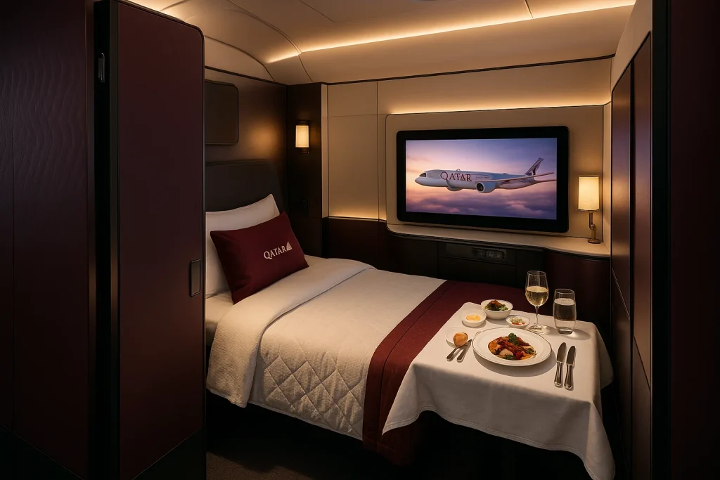 Qatar airways first class