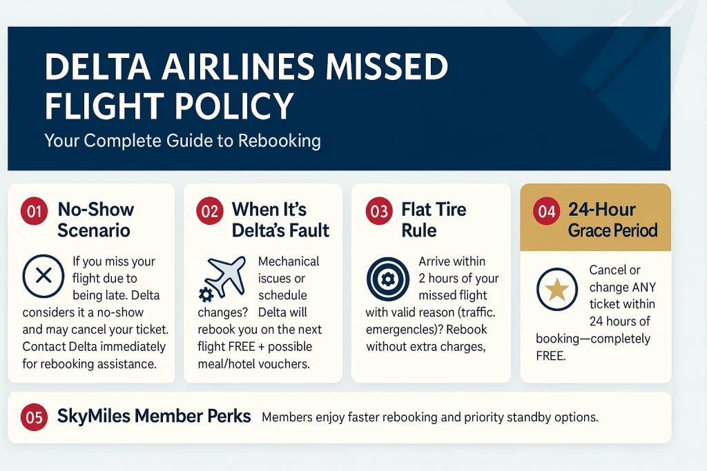 delta airlines missed flight policy
